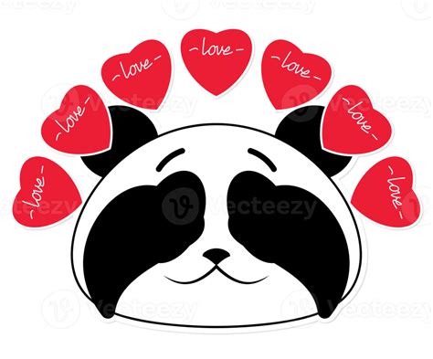 Panda Love Valentine Cartoon Cute 17189097 Png