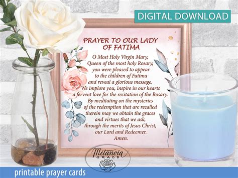 5 Fatima Prayers Cards Set Our Lady Of Fatima Prayer Angels Etsy