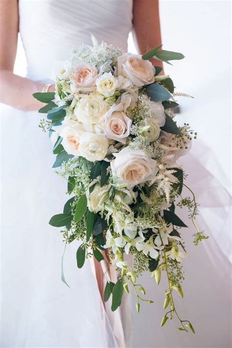 40 Diy Beautiful Cascading Wedding Bouquet Ideas Cascading Wedding