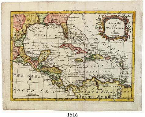 Small British Map Entitled An Accurate Map Of The West Indies By