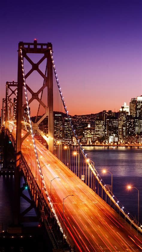 Lombard Street Bridge City Bay Bridge Nightlife San Francisco Oahu