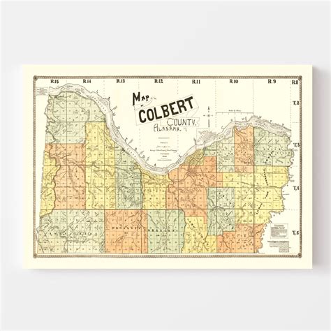 Vintage Map Of Colbert County Alabama 1896 By Teds Vintage Art