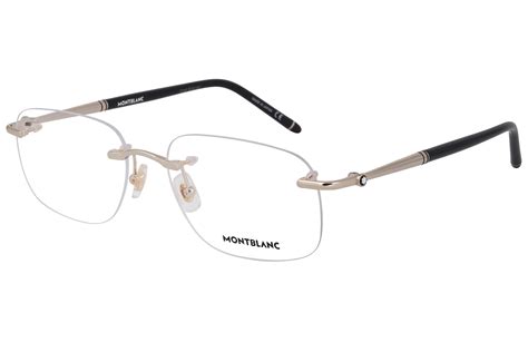buy mont blanc rectangle rimless gold eyeglasses for male online eyewear model mont blanc