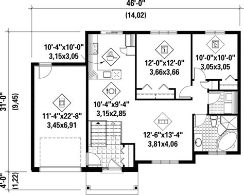 Traditional Style House Plan 2 Beds 1 Baths 989 Sqft Plan 25 4544