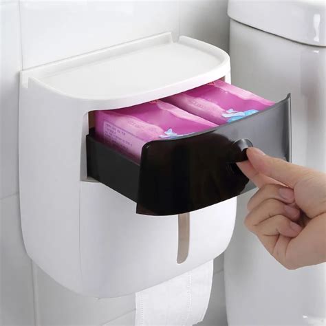 Bathroom Waterproof Tissue Box Plastic Toilet Paper Holder Wall Mounted