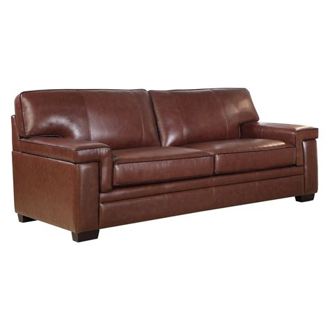 Abbyson Leo Top Grain Leather Sofa