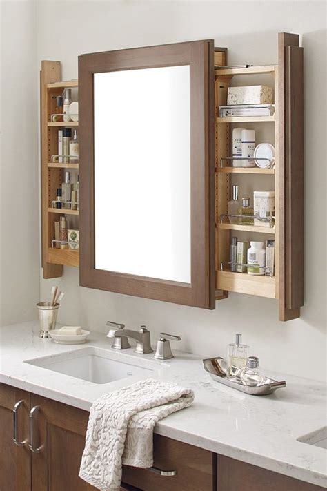 The Vanity Mirror Cabinet With Side Pullouts Is A Bathroom Storage