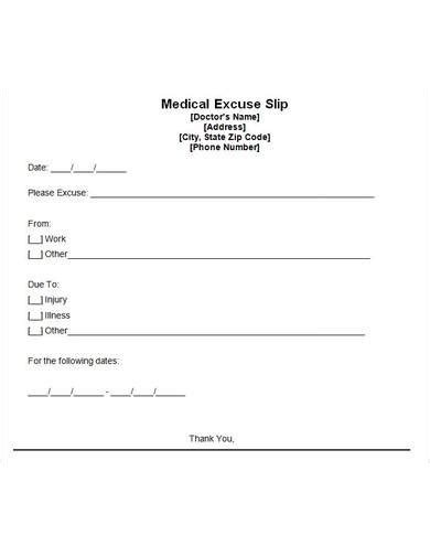 FREE Doctor Excuse Samples In Google Docs Pages MS Word PDF