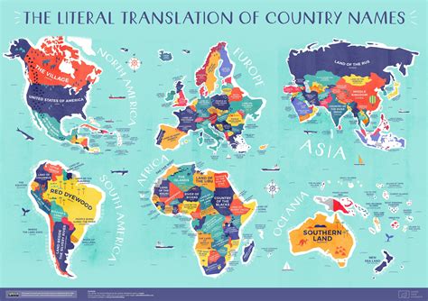 這張地圖顯示了每個國家名字的字面含義｜this Map Shows The Literal Meaning Of Every Country