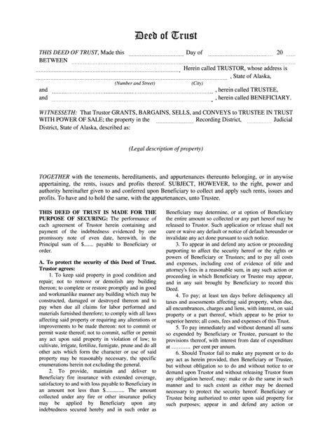 Blank Deed Of Trust Form Fill Out And Sign Online Dochub