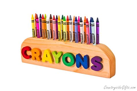 Wooden 24ct Crayon Holder : Countryside Gifts, LLC
