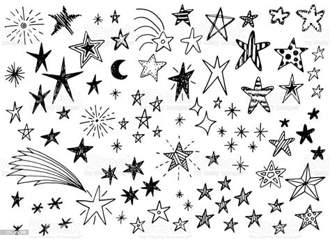 Hand Drawn Doodle Stars Vector Collection Stock Illustration Download