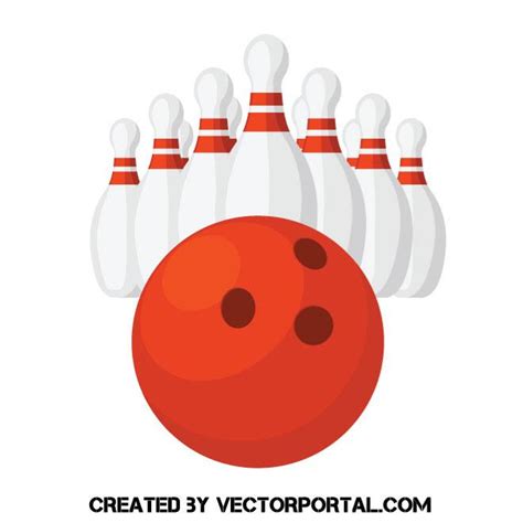 Bowling Ball And Pins Illustration Royalty Free Stock SVG Vector