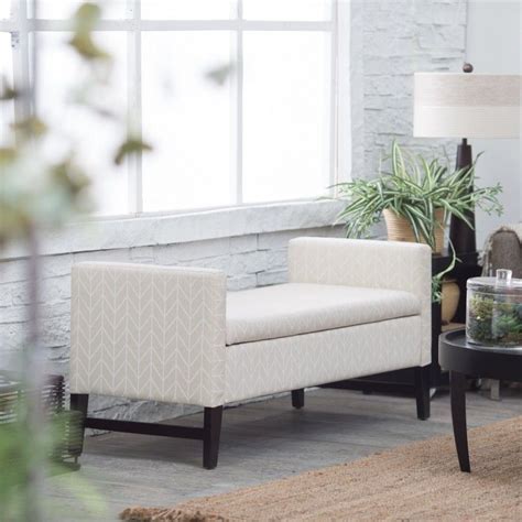 It can be used for storage in your living room or doubled up as a bedroom bench at the end of your bed. Upholstered Storage Bench Seat Bedroom Furniture Fabric Entryway Beige Modern #Unbranded #Mod ...