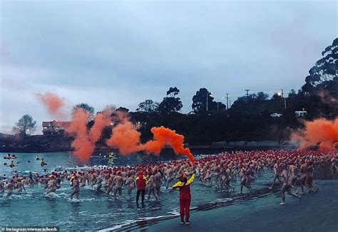 Thousands Of Naked Swimmers Brave Near Freezing Waters At The Crack Of