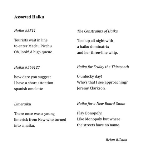 Brian Bilston On Twitter Its International Haiku Day Today