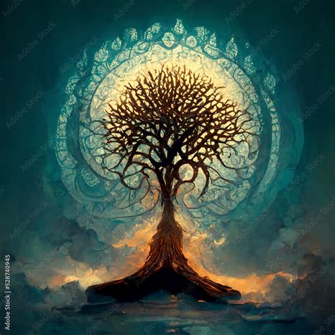 Tree Of Life As Spiritual Art Stock Illustration Adobe Stock