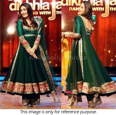 Bollywood Style Kareena Kapoor Georgette Anarkali In Green Color