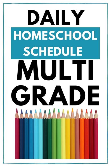 Daily Homeschool Schedule Multiple Grades In 2023 Homeschool Schedule
