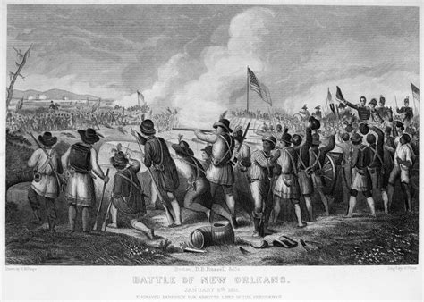 Battle Of New Orleans Nandrew Jackson Encouraging His Riflemen At The