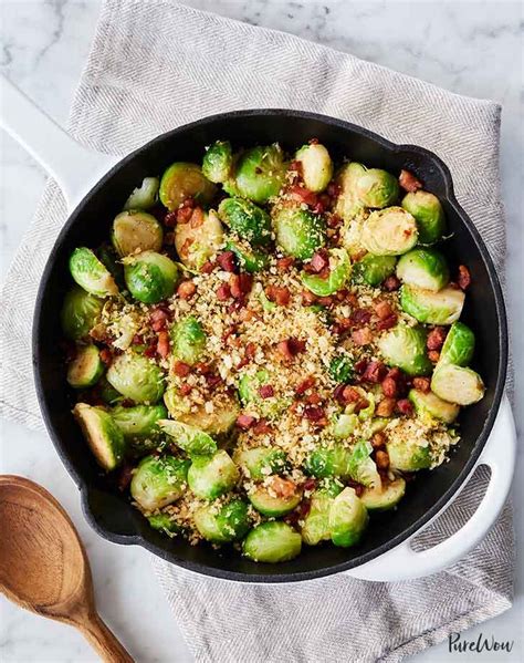 Cook until pancetta is crisp and brown, 5 to 6 minutes. Brussels Sprouts Skillet with Pancetta-Garlic Bread Crumbs ...
