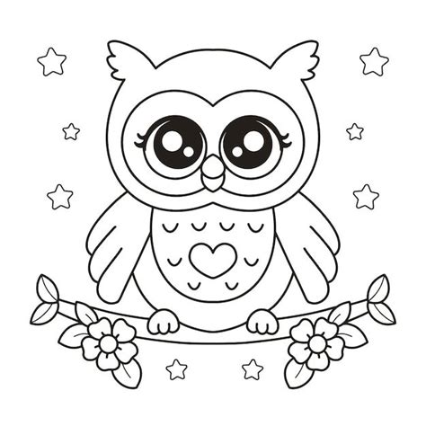 Premium Vector Owl Drawing Printable Coloring Page Coruja Para