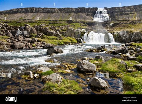 Dynjandi Waterfall Arnarfjordur The Westfjords Iceland Stock Photo
