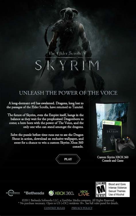Win A Custom Skyrim Xbox 360 Console I Play Skyrim