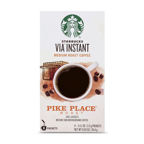 Starbucks Via Instant Pike Place Roast Medium Roast Coffee 1 Box Of 8