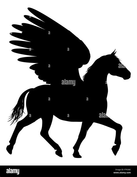 Pegasus Mythical Winged Horse In Silhouette Stock Photo Alamy