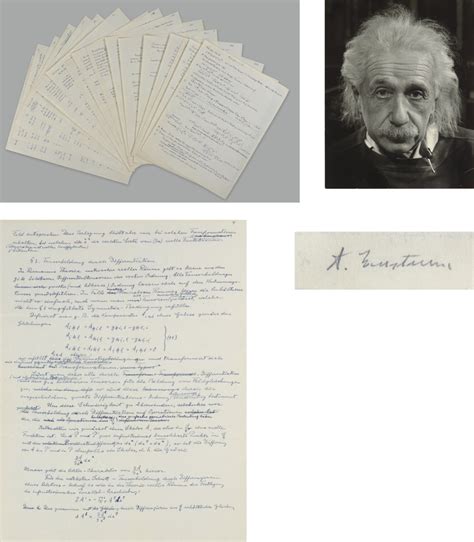 Einstein Albert 1879 1955 Autograph Scientific Manuscript Signed