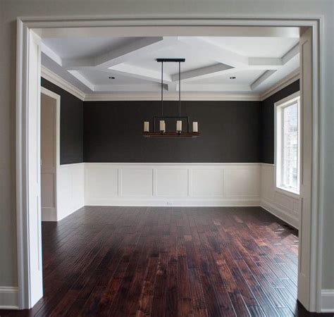 Wainscoting is installing wooden trim and panels in a pattern along the lower wall. Idea for ceiling | Dining room wainscoting, Dining room ...