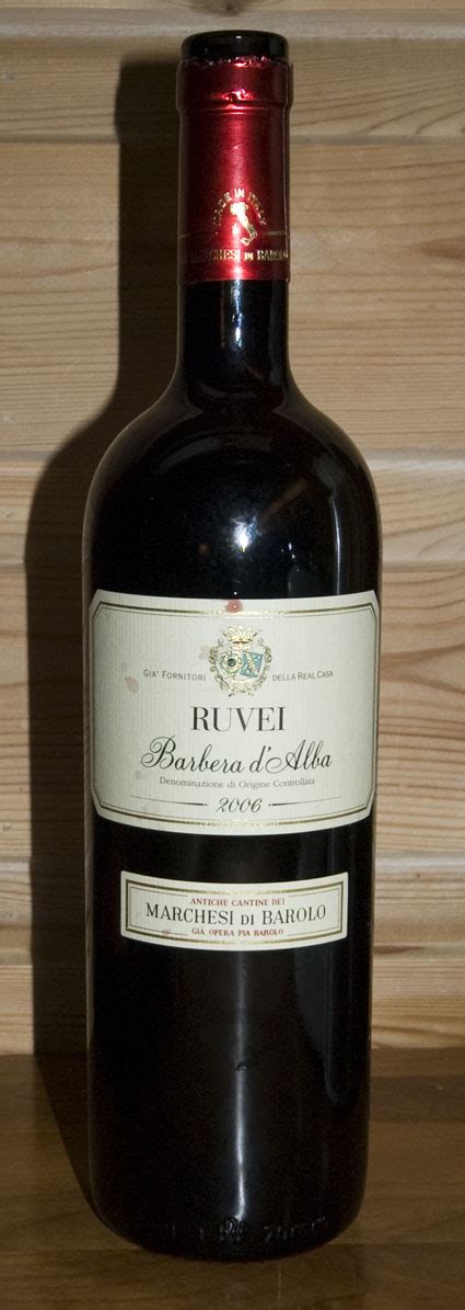 Barbera d`alba Ruvei ( Marchesi di Barolo ) 2007 ...