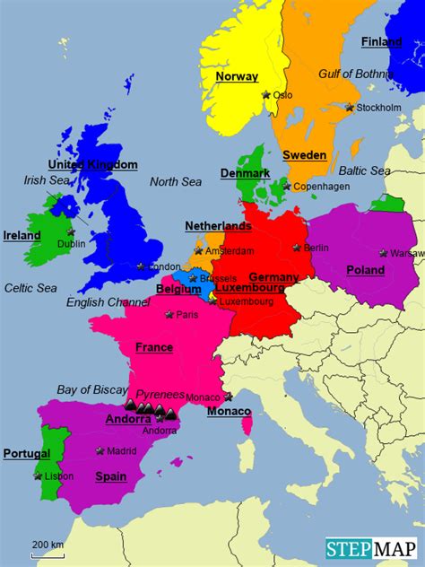 Stepmap Westnorthwest Europe Landkarte Für Europe