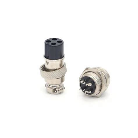 Gx16 4 Pin Round Shell Aviation Circular Connector Set Of Male And Femalepanel Mount At Rs 47