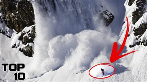 Top 10 Scary Avalanches Caught On Camera Youtube