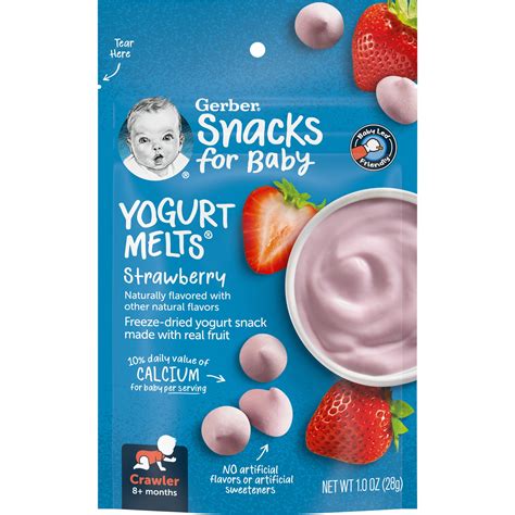 Gerber Snacks For Baby Yogurt Melts Strawberry 1 Oz Bag