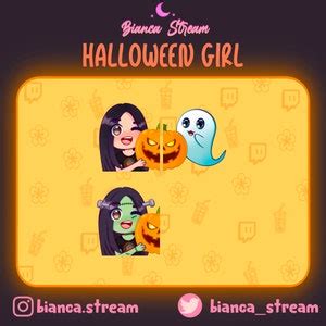 Halloween Girl Twitch Emotes Discord Streamer Cute Chibi Game Spooky