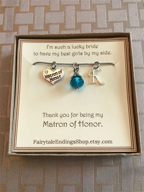 Thank You For Being My Matron Of Honor Necklace C191 Etsy