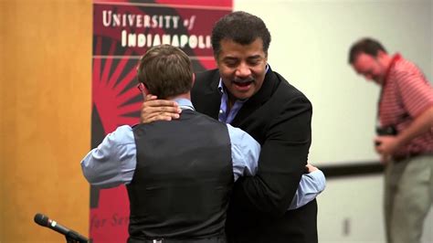 The idea was to test the skepticism of internet users, and the results might make you think twice about sharing a quote photograph before fact checking it. Wrestling and the Moon's Orbit: Neil deGrasse Tyson demonstrates the connection on UIndy student ...