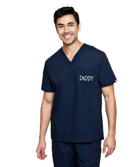 Daddy Scrubs Classic Edgy Navy Gifts For New Dads Nursing Friendly