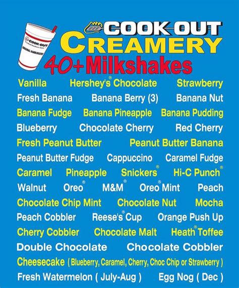 Blend on high speed until smooth, combined, thick and slushy. Ben on Twitter: "Why does the Cookout milkshake menu look ...