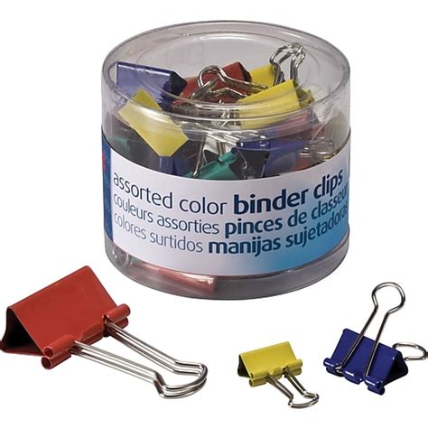 Officemate Colored Binder Clips Assortment Assorted Sizes And Colors