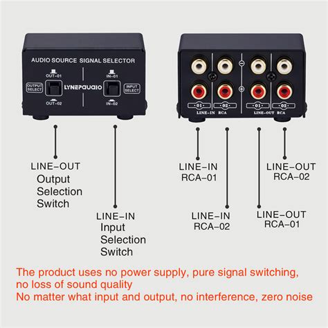 2 In 2 Out Audio Source Signal Selector Switcher Manual Switching