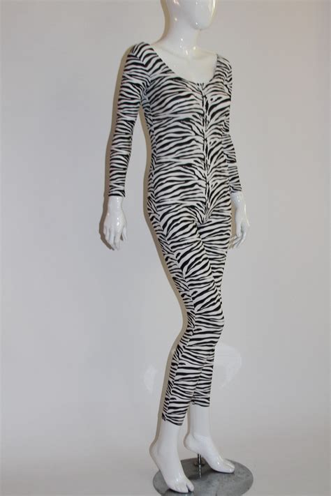 Zebra Tiger Print Catsuit Spandex Jumpsuit Unitard Bodysuit Etsy