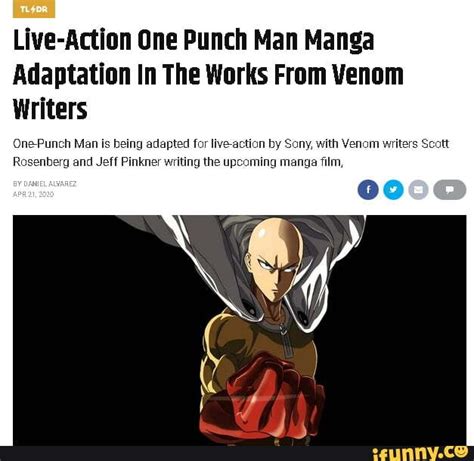 Live Action One Punch Man Manga Adaptation In The Works From Venom