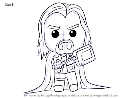 Step By Step How To Draw Kawaii Thor