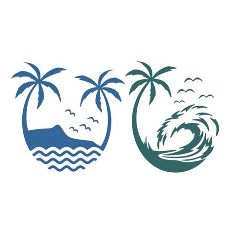 Download Summer Wave Palm Beach Cuttable Design
