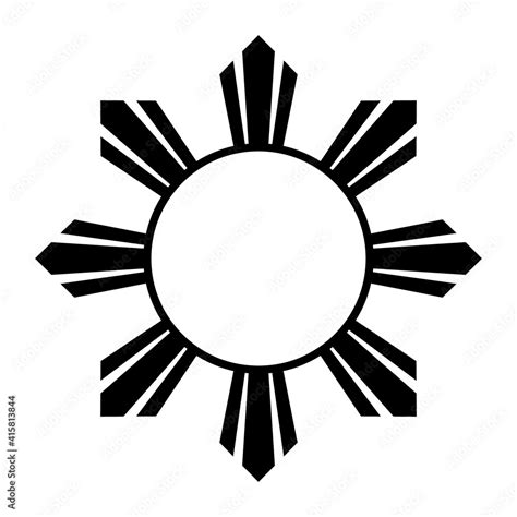 Philippine Sun Outline Icon Clipart Image Isolated On White Background