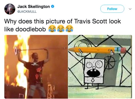 Doodlebob Travis Scotts Concert Pic Know Your Meme